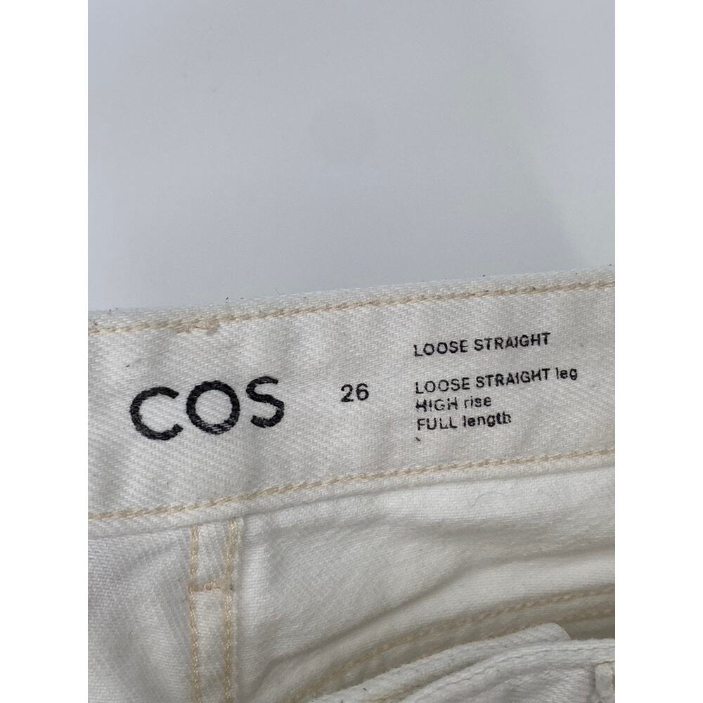 COS Women’s White Loose Fit Straight-Leg Denim High-Rise Jeans SZ 26 - Picture 9 of 11